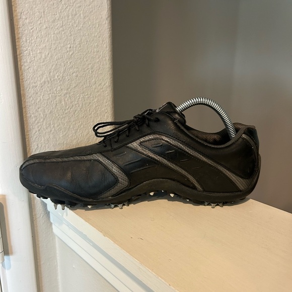 FootJoy Golf Shoes Mens 8 Superlites Black Lace Up Soft Spike Cleats - Picture 3 of 11